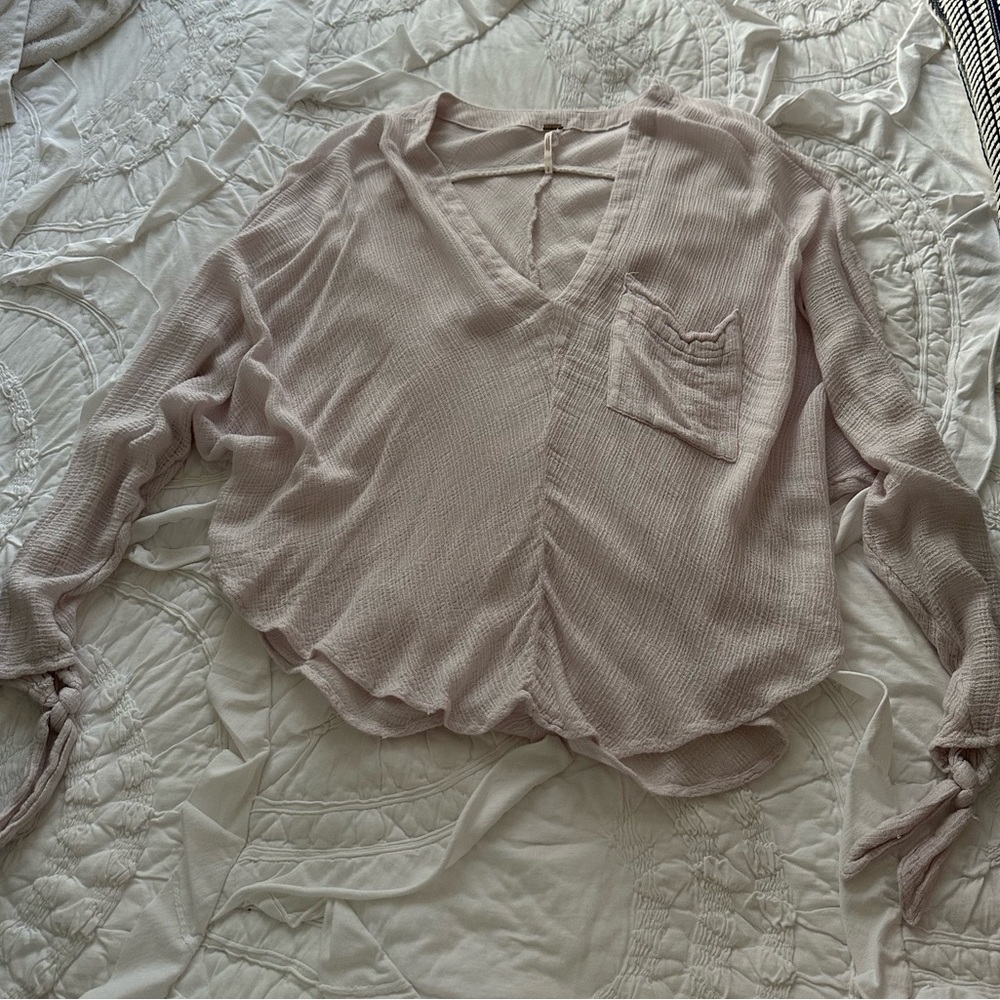 Free people light pink long sleeve